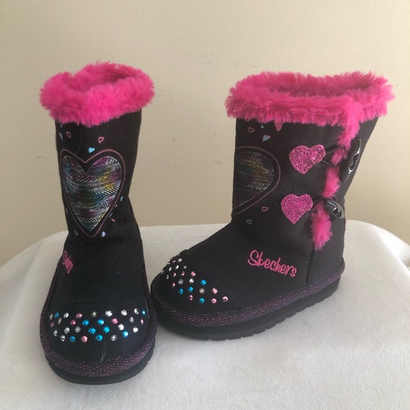 Skechers Other - NWOT Skechers Light Up Winter Boots w/ Rhinestones